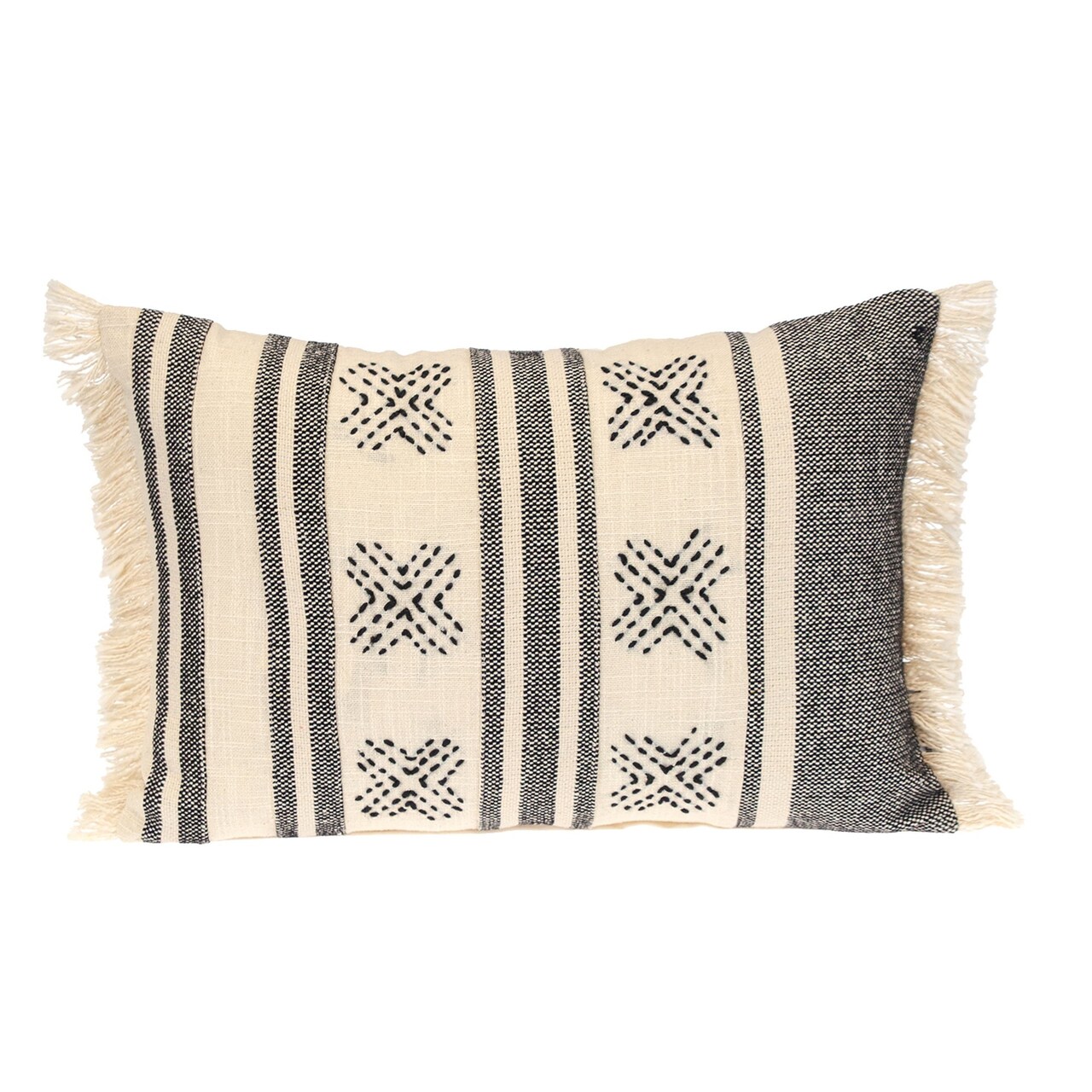 Edge Collections - 14" x 20" - Textured Boho Lumbar Throw Pillow - 1 Piece